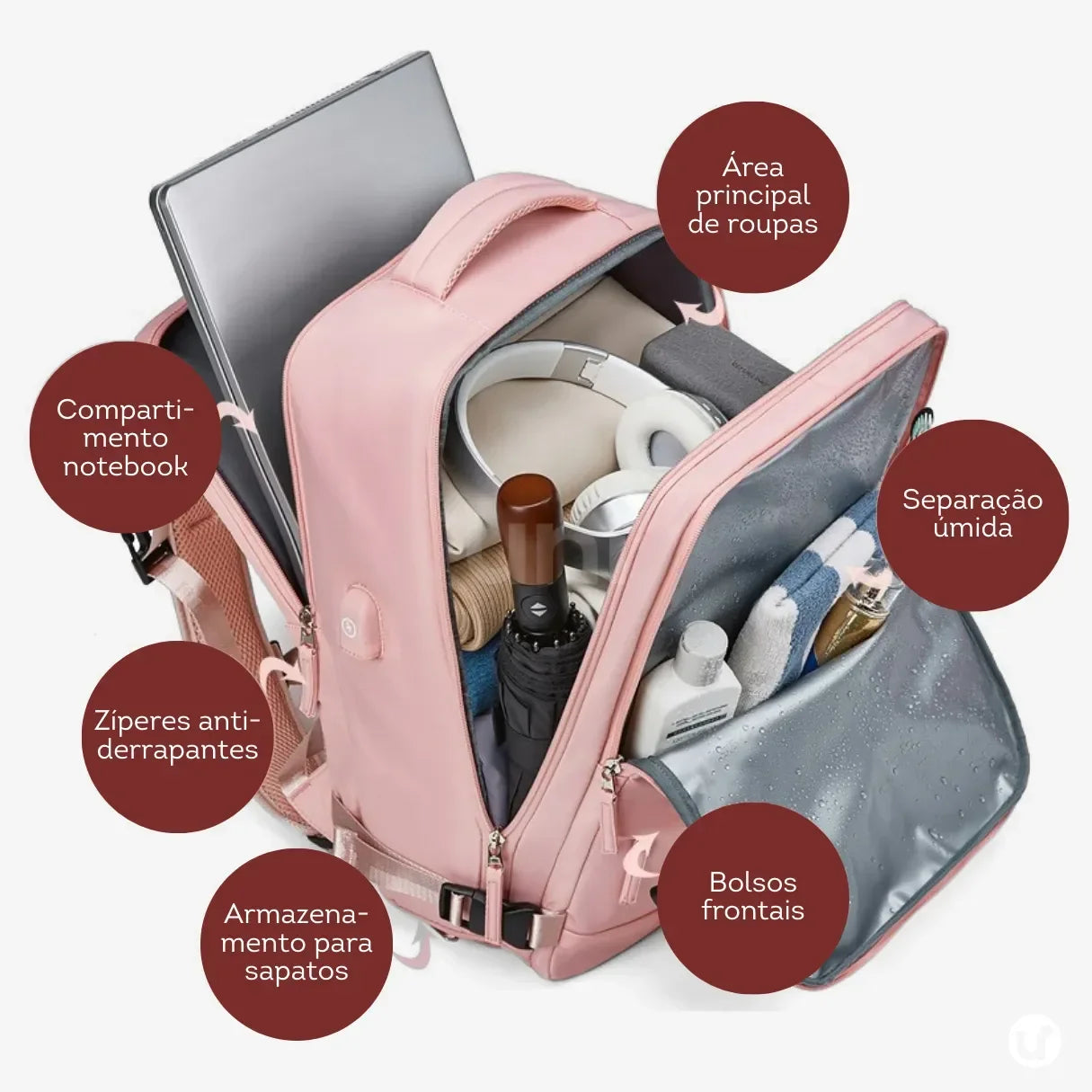 Mochila de Viagem 35L Bagagem de Mão Impermeável - BagTravel™