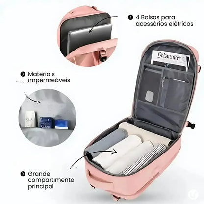 Mochila de Viagem 35L Bagagem de Mão Impermeável - BagTravel™