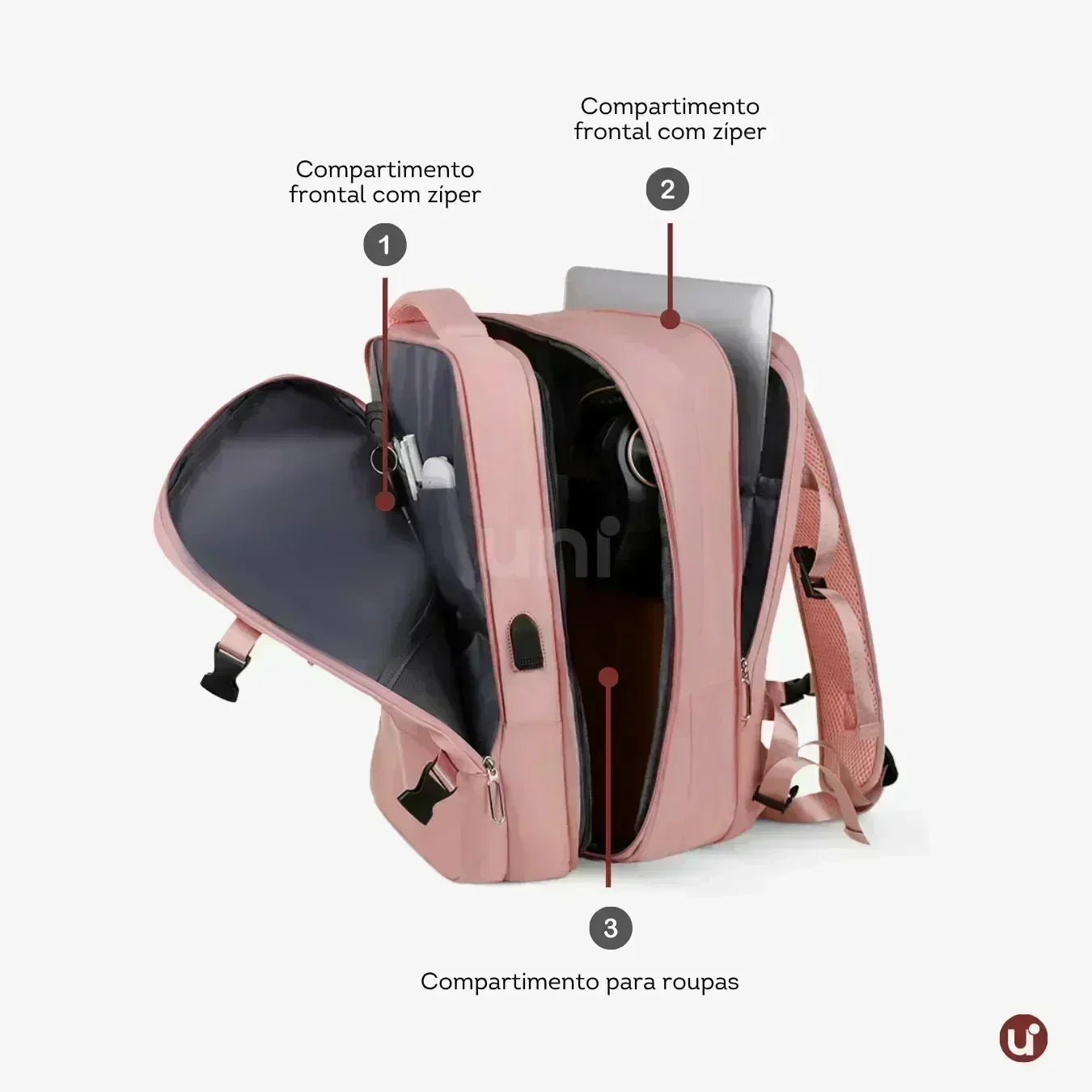 Mochila de Viagem 40L Impermeável Feminina - TravelMax™