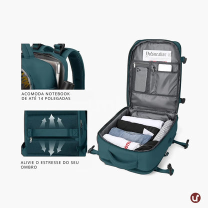 Mochila de Viagem Feminina Mala de Bordo Impermeável 29L - BellaJourney™
