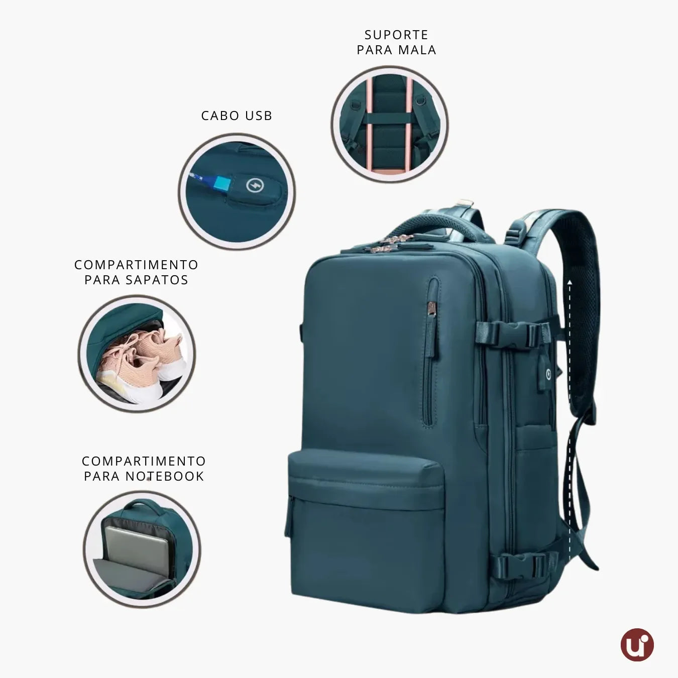 Mochila de Viagem Feminina Mala de Bordo Impermeável 29L - BellaJourney™