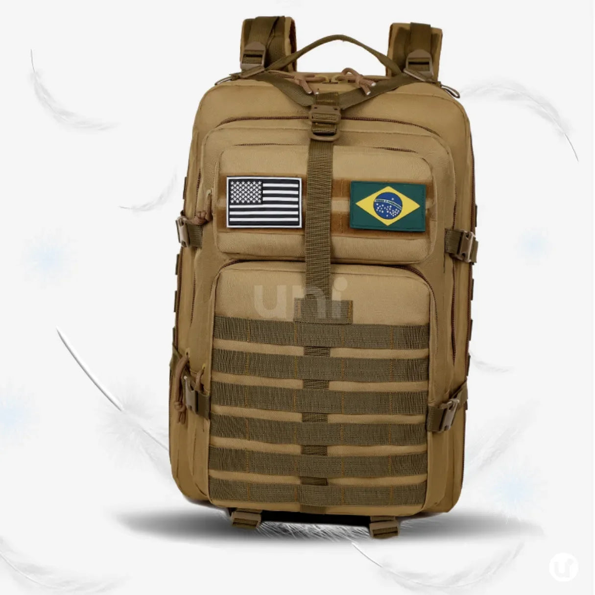 Mochila Tática Militar 50L Impermeável Tactical Titan™ | Brinde: Patch Bandeira do Brasil