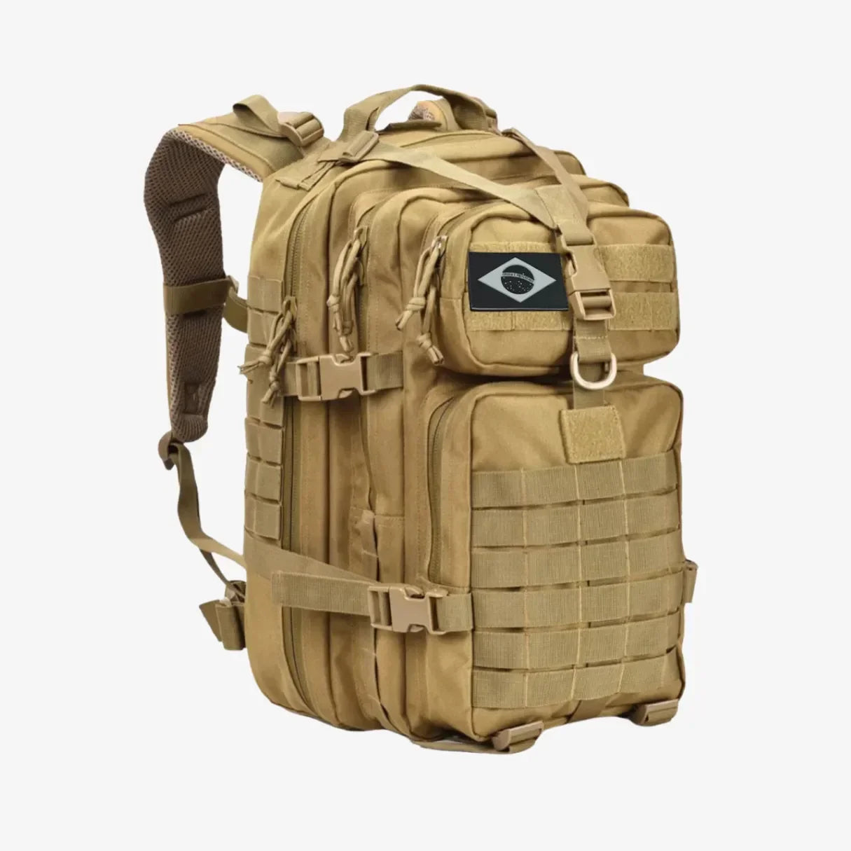 Mochila Tática Militar 50L Impermeável Tactical Titan™ | Brinde: Patch Bandeira do Brasil