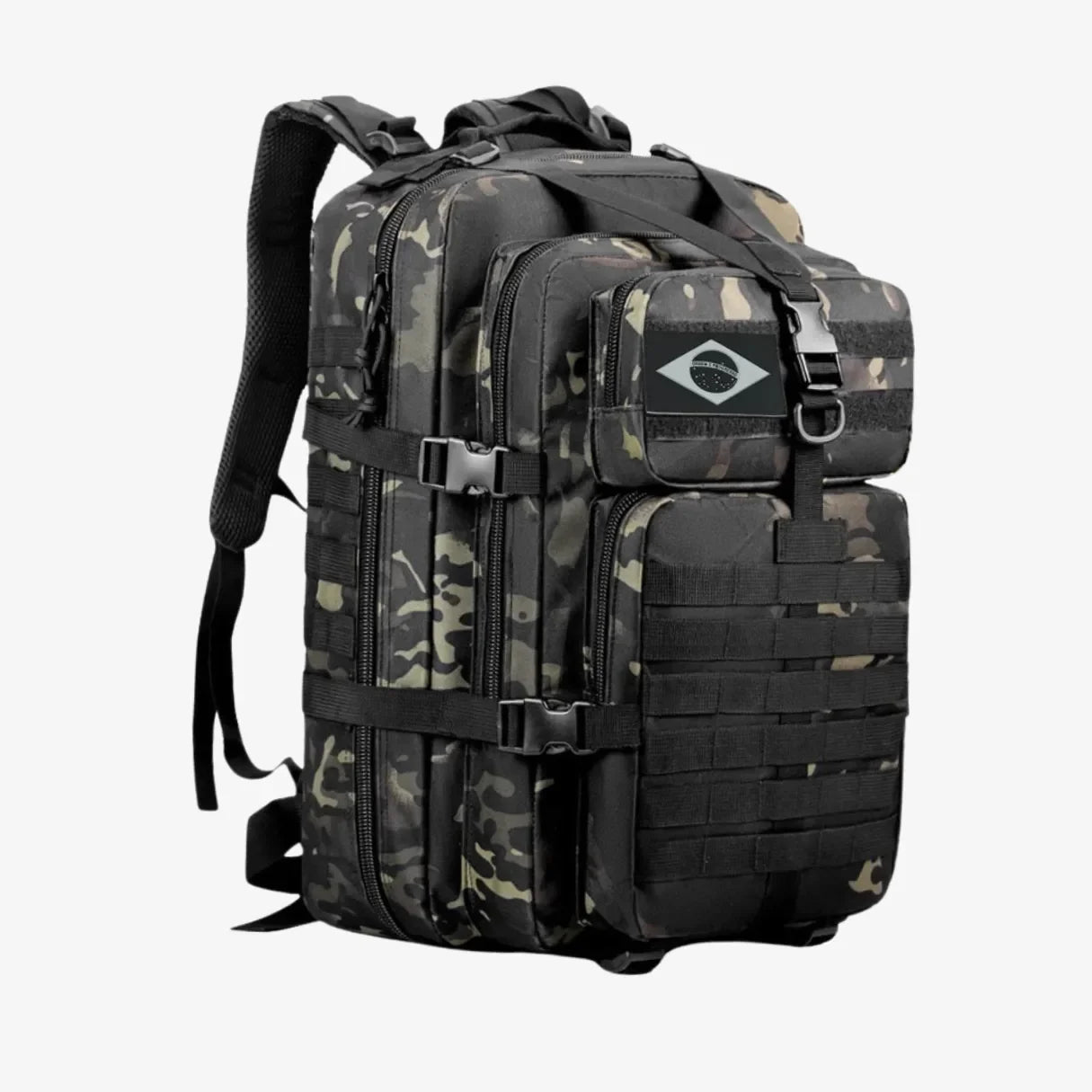 Mochila Tática Militar 50L Impermeável Tactical Titan™ | Brinde: Patch Bandeira do Brasil