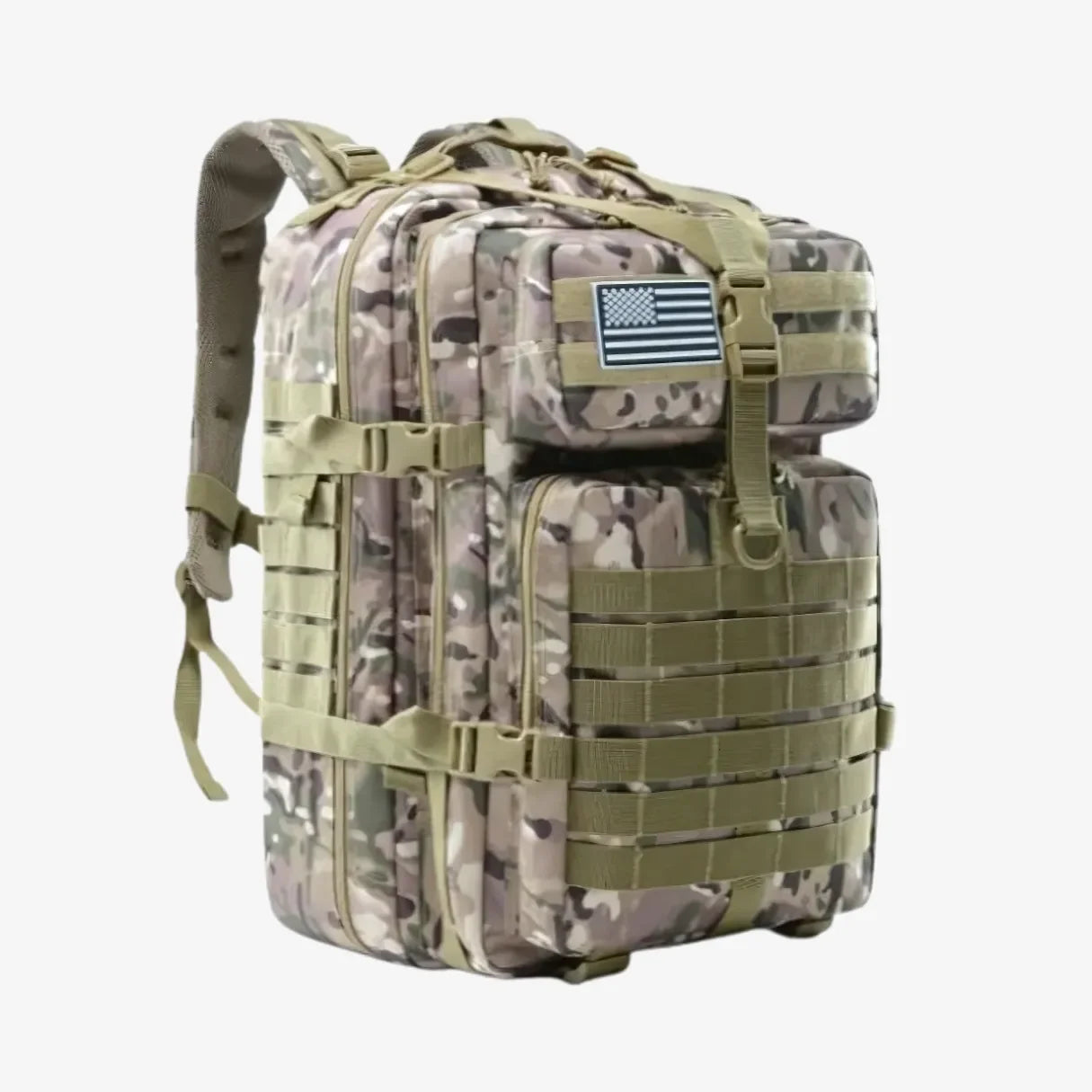 Mochila Tática Militar 50L Impermeável Tactical Titan™ | Brinde: Patch Bandeira do Brasil