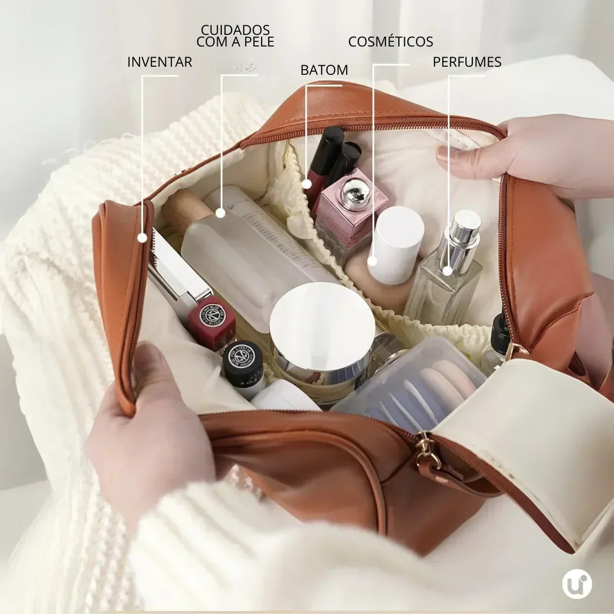Necessaire de Maquiagem Feminina Impermeável 180° - Luxbag™ 2.0