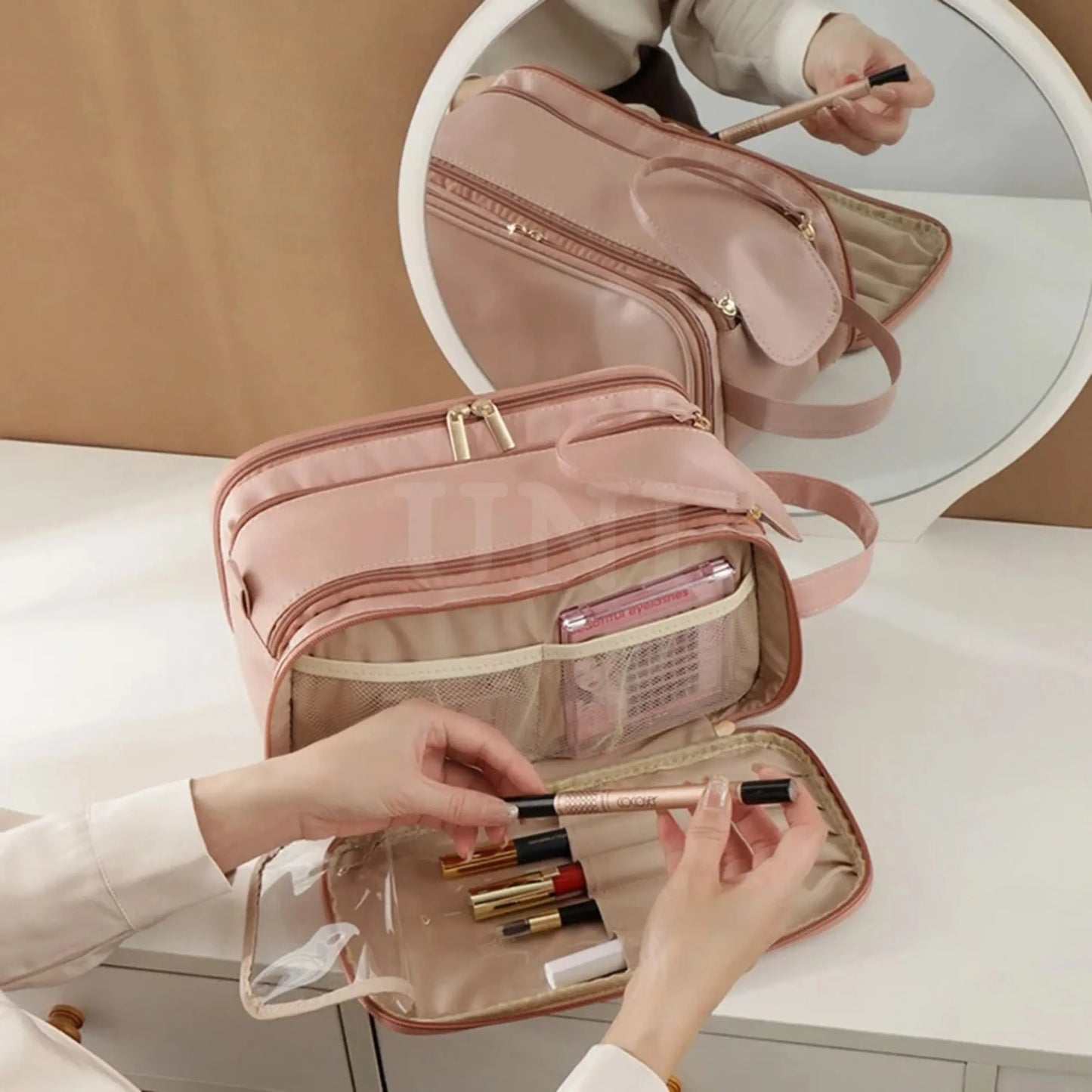 Necessaire Feminina com 8 Compartimentos Impermeável - Luxbag™ 3.0
