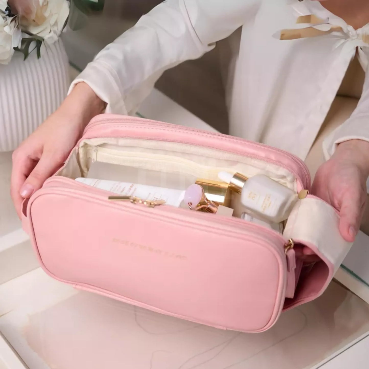 Necessaire Feminina com 8 Compartimentos Impermeável - Luxbag™ 3.0