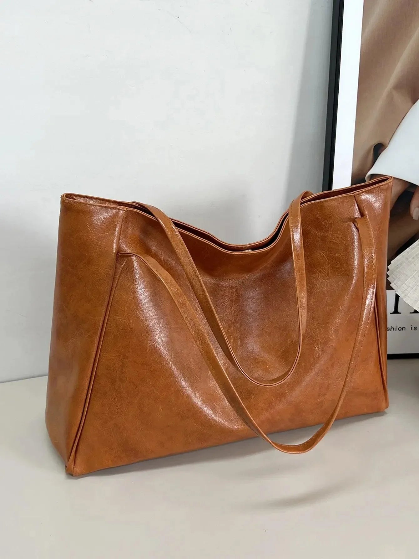 Bolsa de Couro Feminina Minimalista Grande - Morbol™